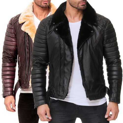 Reichstadt Slim Fit Kunstlederjacke Ohne Waschung  RS008PU