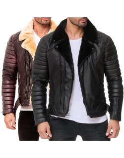Reichstadt Slim Fit Kunstlederjacke Ohne Waschung  RS008PU