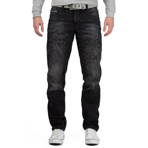 Cipo & Baxx regular fit Jeans Herren Stonewashed CD104 Black W33/L32