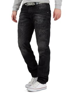 Cipo & Baxx regular fit Jeans Herren Stonewashed CD104 Black W36/L32