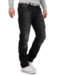 Cipo & Baxx regular fit Jeans Herren Stonewashed CD104 Black W36/L32