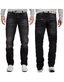 Cipo & Baxx regular fit Jeans Herren Stonewashed CD104 Black W36/L32