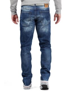 Cipo & Baxx Herren regular fit Hose Stonewashed BA-CD319Y Blue W34/L32