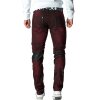 Cipo & Baxx slim fit Jeans Herren Stonewashed CD481 Bordeaux W40/L34