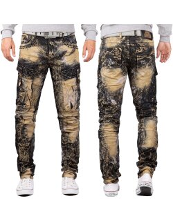 Cipo & Baxx regular fit Jeans Herren Stonewashed CD494 Khaki W31/L32