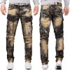 Cipo & Baxx regular fit Jeans Herren Stonewashed CD494 Khaki W31/L32