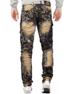 Cipo & Baxx regular fit Jeans Herren Stonewashed CD494 Khaki W32/L32
