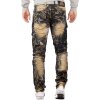 Cipo & Baxx regular fit Jeans Herren Stonewashed CD494 Khaki W32/L32