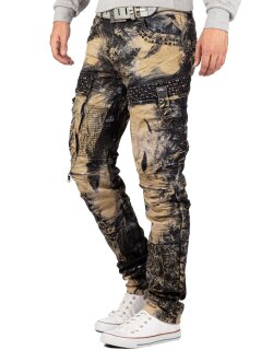 Cipo & Baxx regular fit Jeans Herren Stonewashed CD494 Khaki W38/L34