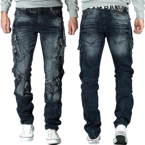 Cipo & Baxx regular fit Jeans Herren Stonewashed CD440 Blue W33/L34