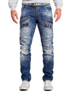 Cipo & Baxx regular fit Jeans Herren Stonewashed CD491 Blue W34/L32