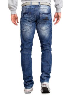 Cipo & Baxx regular fit Jeans Herren Stonewashed CD491 Blue W38/L32