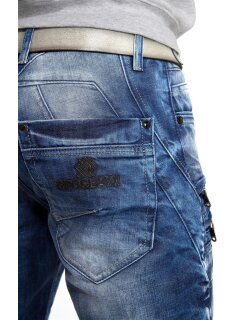 Cipo & Baxx regular fit Jeans Herren Stonewashed CD491 Blue W38/L32