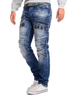Cipo & Baxx regular fit Jeans Herren Stonewashed CD491 Blue W30/L34