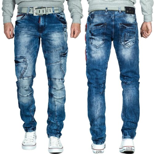 Cipo & Baxx slim fit Jeans Herren Stonewashed CD478 Blue W29/L32