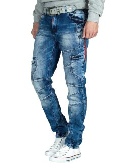 Cipo & Baxx slim fit Jeans Herren Stonewashed CD478 Blue W30/L34