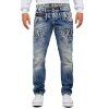 Cipo & Baxx regular fit Jeans Herren Stonewashed CD466 Blue W30/L34