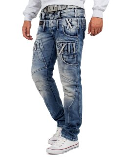 Cipo & Baxx regular fit Jeans Herren Stonewashed CD466 Blue W38/L34