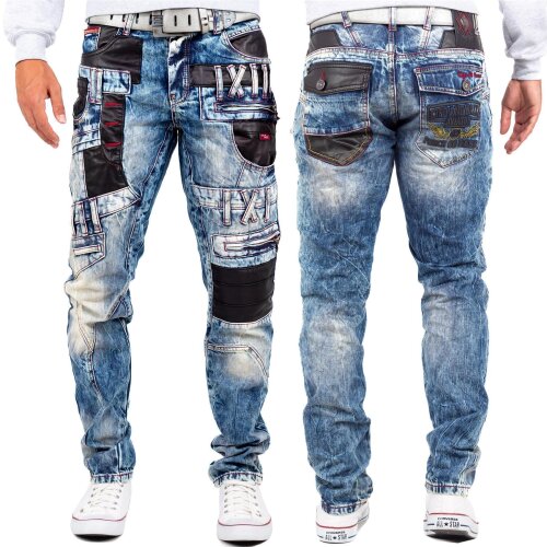 Cipo & Baxx regular fit Jeans Herren Stonewashed CD482 Blue W30/L32
