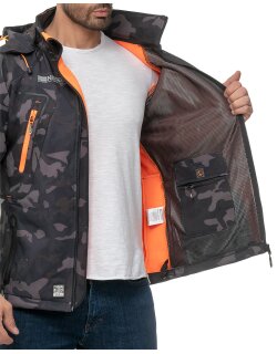 Geographical Norway Regular Fit Softshelljacke Ohne Waschung  Techno Men Black-Orange S
