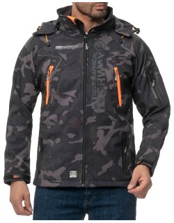 Geographical Norway Regular Fit Softshelljacke Ohne Waschung  Techno Men Black-Orange S