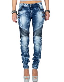 Cipo & Baxx Slim Fit Jeans Damen Stonewashed WD361 Blue W28/L32
