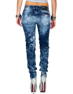 Cipo & Baxx Slim Fit Jeans Damen Stonewashed WD361 Blue W28/L32