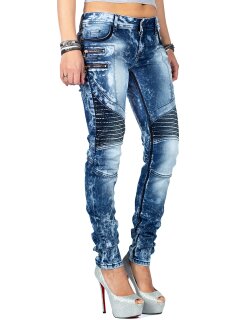 Cipo & Baxx Slim Fit Jeans Damen Stonewashed WD361 Blue W29/L32