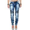 Cipo & Baxx Slim Fit Jeans Damen Stonewashed WD361 Blue W30/L32