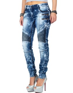 Cipo & Baxx Slim Fit Jeans Damen Stonewashed WD361 Blue W28/L34