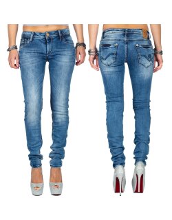 Cipo & Baxx slim fit Jeans Damen Stonewashed WD344