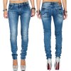 Cipo & Baxx Slim Fit Jeans Damen Stonewashed WD344 Blue W29/L32