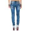 Cipo & Baxx Slim Fit Jeans Damen Stonewashed WD344 Blue W30/L32