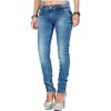 Cipo & Baxx Slim Fit Jeans Damen Stonewashed WD344 Blue W29/L34