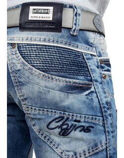 Cipo & Baxx Regular Fit Jeans Herren Stonewashed C1150 Blue W40/L34