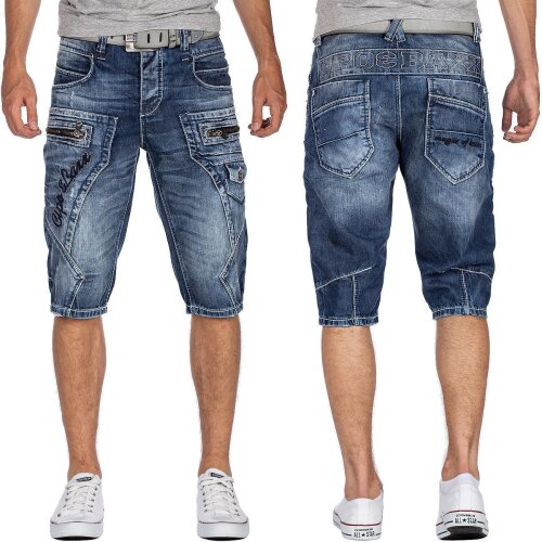 Cipo & Baxx regular fit Shorts Herren Stonewashed CK101 Blue W30