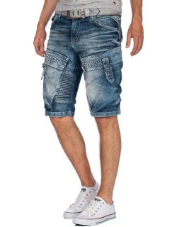 Cipo & Baxx Regular Fit Shorts Herren Stonewashed  CK189 Blue W29
