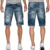 Cipo & Baxx Regular Fit Shorts Herren Stonewashed  CK189 Blue W29