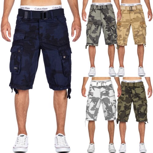 Geographical Norway Herren Regular Fit Cargo Shorts Mid Waist bapanoramique camo