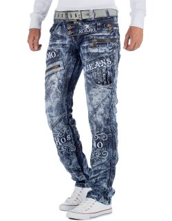 Kosmo Lupo Regular Fit Jeans Stonewashed  KM051 Blue W30/L32