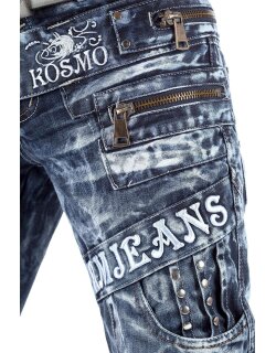 Kosmo Lupo Regular Fit Jeans Stonewashed  KM051 Blue W32/L32