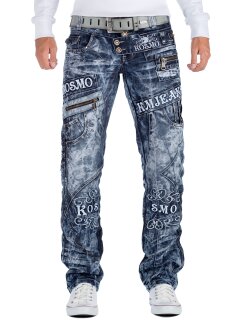 Kosmo Lupo Regular Fit Jeans Stonewashed  KM051 Blue W36/L34