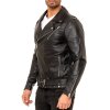 Reichstadt slim fit Echtlederjacke Herren Silver Zipper   - 19RS018