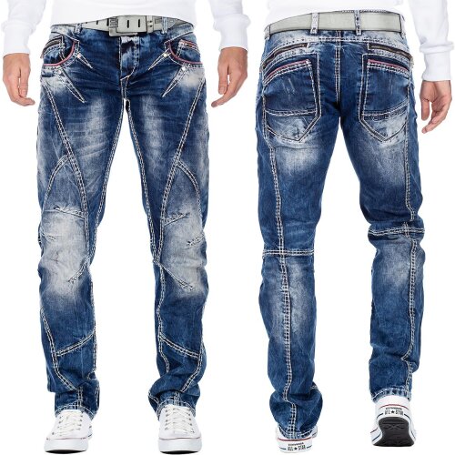 Cipo & Baxx regular fit Jeans Herren Stonewashed CD563 Blue W32/L32