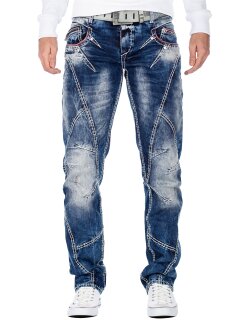 Cipo & Baxx regular fit Jeans Herren Stonewashed CD563 Blue W32/L32