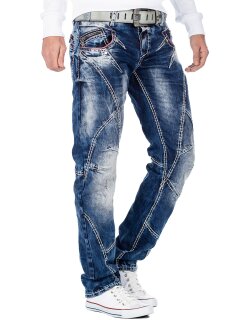 Cipo & Baxx regular fit Jeans Herren Stonewashed CD563 Blue W32/L32