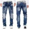 Cipo & Baxx regular fit Jeans Herren Stonewashed CD563 Blue W30/L34