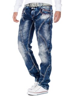 Cipo & Baxx regular fit Jeans Herren Stonewashed CD563 Blue W32/L34