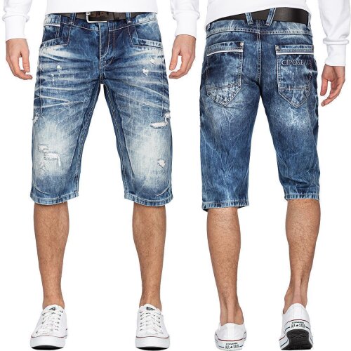 Cipo & Baxx regular fit Shorts Herren Stonewashed 20CB13 Blue W31
