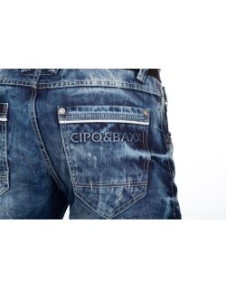 Cipo & Baxx regular fit Shorts Herren Stonewashed 20CB13 Blue W34